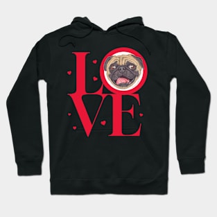 Pug Dog Love Hoodie